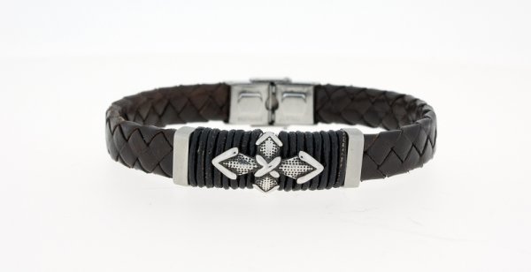 Clochard Fashion Herrenarmband schwarz mit Kreuz