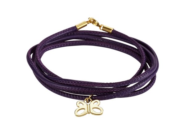 Aberdeen Armband lila, vergoldet