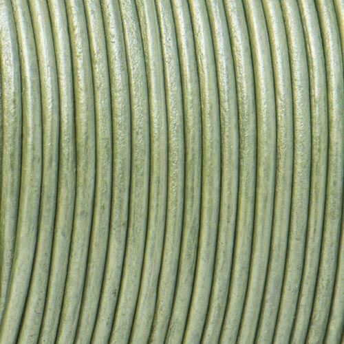 Lederschnur metallisch moosgrün