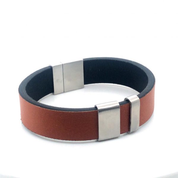 Armband für Herren 14mm flach mit gravierbaren Elementen