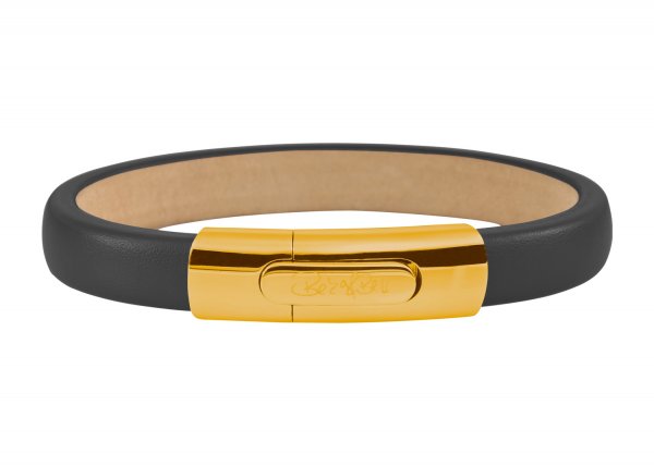 York Armband dunkelbraun, vergoldet