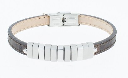 Clochard Fashion Herrenarmband braun mit Ösen