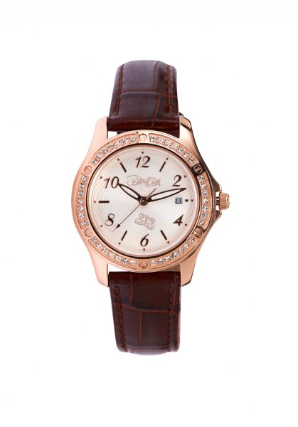 Linelli Armbanduhr rosé vergoldet/braun