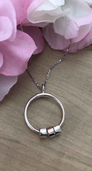 Kreisanhänger Collier mit Hülsen zum personalisieren